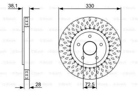 Гальмівний диск для Fiat, Lancia, Chrysler BOSCH 0986479V85 фото товару