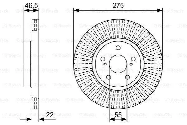 <strong>TOYOTA Диск торм. пер. Corolla 1,6-1,8VVTi 07- BOSCH 0986479W13 (фото 1)</strong>