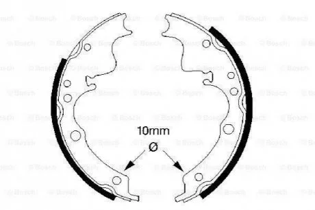 DAF Щеки тормозные 400 89-94 для Alfa Romeo, Ford BOSCH 0986487347 фото товару