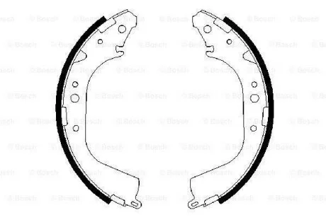 Гальмівна колодка TOYOTA 4 RUNNER I, 4 RUNNER II, 4 RUNNER III, HIACE / COMMUTER V, HIACE III, HIACE IV, HILUX IV, HILUX V, HILUX VI, LAND CRUISER, LAND CRUISER 90, TUNDRA 2.0-4.7 08.83- для Nissan, Infiniti BOSCH 0986487414 фото товару