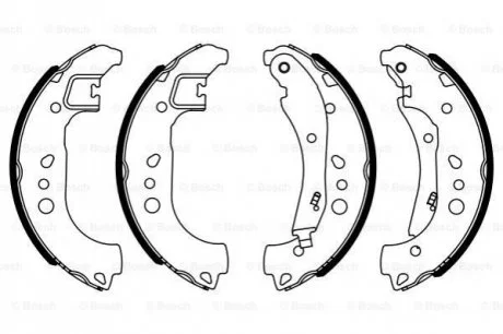Колодки гальмівні барабанні (комплект 4 шт) для Seat, Volkswagen, Audi, Skoda BOSCH 0986487959 фото товару