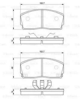 Гальмівні колодки, дискові для Daihatsu BOSCH 0986493390 фото товару