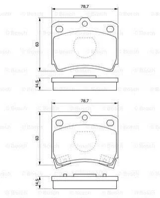 <strong>Тормозные колодки передн. KIA PRIDE 1.1,1.3I 91- BOSCH 0986493550 (фото 1)</strong>