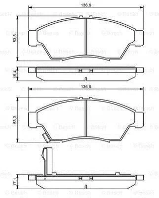 <strong>SUZUKI Тормозные колодки передн. LIANA 1.3I-1.6I 06/02 BOSCH 0986494238 (фото 1)</strong>