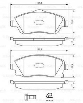 Купити Тормозные колодки перед. OPEL Combo 01-, BOSCH 0986494510 за низькою ціною в Україні (фото 1)