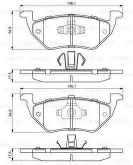 Гальмівні колодки, дискові для Ford, Mazda BOSCH 0986494683 фото товару