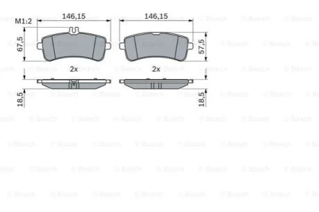 Колодки гальмівні дискові (комплект 4 шт) для Mercedes BOSCH 0 986 494 764 фото товару