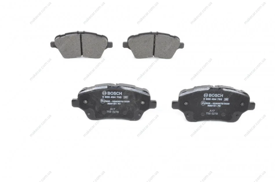 <strong>Колодки гальмівні дискові BOSCH 0986494792 (фото 1)</strong>