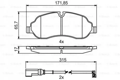 Гальмівні колодки дискові для Ford BOSCH 0986494845 фото товару