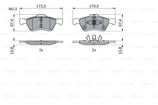 <strong>Колодки гальмівні дискові BOSCH 0 986 494 960 (фото 1)</strong>