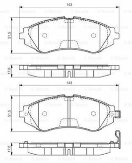 Гальмівні колодки Lanos R14, 1.6i, LACETTI BOSCH 0986495059 (фото 1)