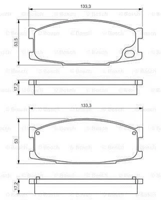 <strong>MITSUBISHI К-т тормозных колодок передних Canter BOSCH 0986495130 (фото 1)</strong>