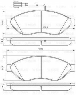 К-т тормозных колодок передн.CITROEN JUMPER 06- FIAT DUCATO BOSCH 0986495293 (фото 1)