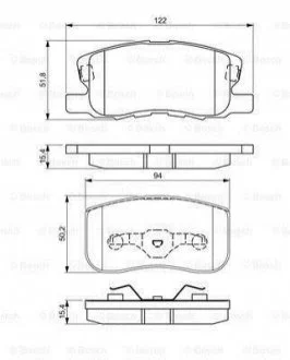 MITSUBISHI Колодки тормозные передн Colt -12 для Mitsubishi BOSCH 0986495313 фото товару