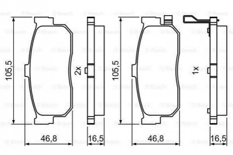 Тормозные колодки задн. NISSAN Almera 00- Maxima QX 00- BOSCH 0986495387 фото товара