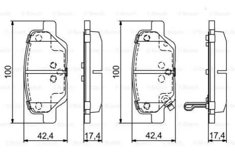 Колодки гальмівні дискові (комплект 4 шт) для Fiat BOSCH 0986495393 фото товару