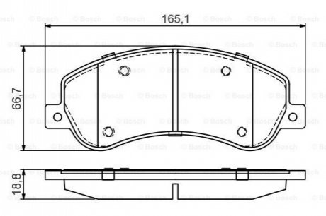 Комплект тормозных колодок, дисковый тормоз BOSCH 0986495436 (фото 1)