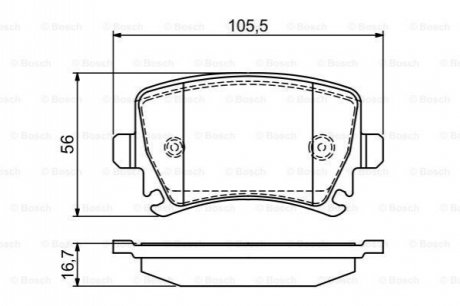 Комплект гальмівних колодок, дискове гальмо BOSCH 0986495453 (фото 1)