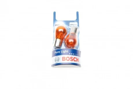 Лампа розжарювання PY21W 12V 21W BAU15s (blister 2шт) (вир-во Bosch) для Renault, Volkswagen, Peugeot, Ford, Fiat BOSCH 1987301018 фото товару