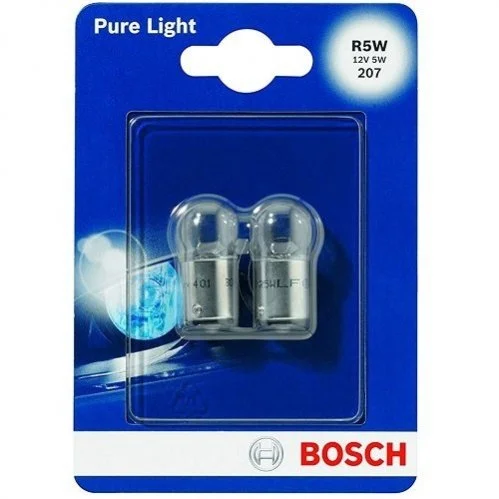 <strong>Лампа (упаковка-блістер 2шт) R5W 12В 5Вт BA15S основна лампа Pure Light BOSCH 1 987 301 022 (фото 1)</strong>