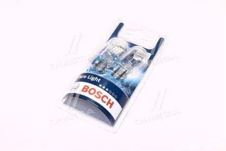 Лампа розжарювання W21/5W 12V W3x16q PURE LIGHT (blister 2шт) (вир-во Bosch) для Citroen, Dacia, Abarth, Renault, Volvo BOSCH 1987301079 фото товару
