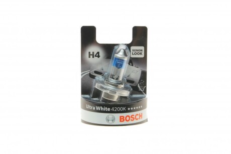 Лампа___ H4 Ultra White 4200K блістер - кратн. 20 шт BOSCH 1 987 301 089 фото товару