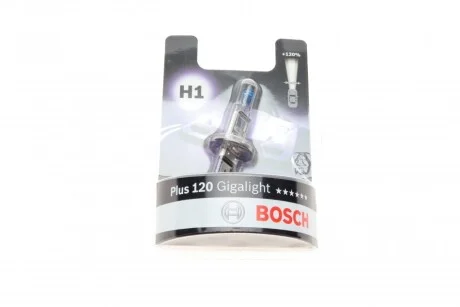 Автолампа (12V 55W H1 GIGALIGHT 120 блістер) для Renault, Lada, Volkswagen, Citroen, Fiat BOSCH 1987301108 фото товару