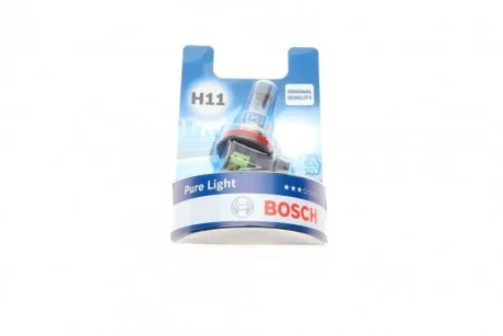 Автолампа (12V 55W H11 PURE LIGHT блістер) для Jeep, Audi, Nissan, Mitsubishi, Honda BOSCH 1987301339 фото товару