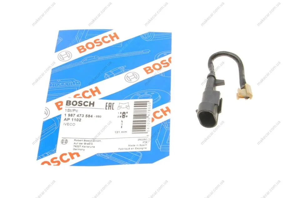 <strong>ДАТЧИК ЗНОШУВАННЯ ДИСК.КОЛ.ПЕРЕД BOSCH 1987473584 (фото 1)</strong>