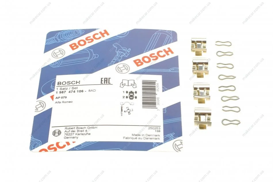 <strong>Монтажний к-кт гальмівних колодок BOSCH 1 987 474 106 (фото 1)</strong>