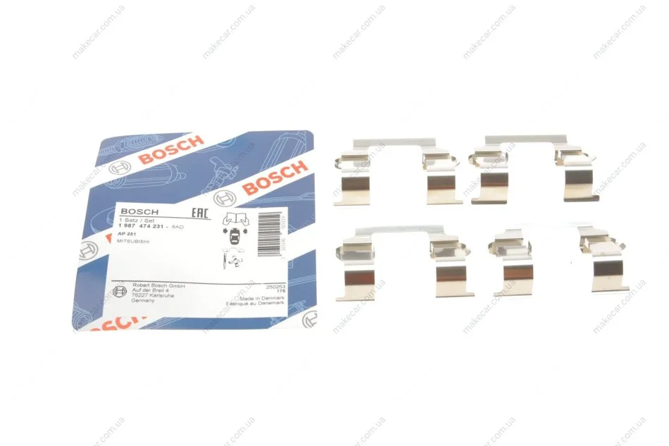 <strong>Монтажний к-кт гальмівних колодок BOSCH 1 987 474 231 (фото 1)</strong>