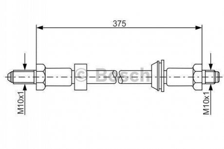 FORD Шланг тормозной передн. 1,3 Escort/Orion -90 BOSCH 1987476023