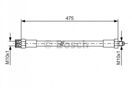 DB Шланг тормозной задний T2/LN1 для BOSCH 1987476391 фото товару