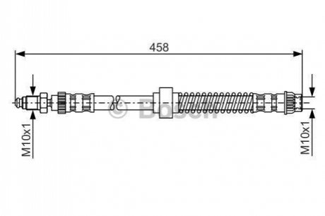 PEUGEOT шланг гальмівний передній 405 92- BOSCH 1987476534