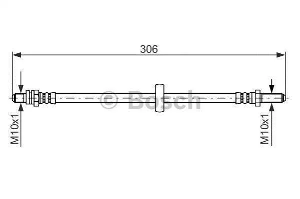 <strong>FORD Шланг тормозной задн. лев. 1,3 Escort/Orion -90 BOSCH 1987476606 (фото 1)</strong>