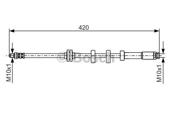 <strong>FIAT Шланг тормозной передний Punto 93- правый BOSCH 1987476637 (фото 1)</strong>
