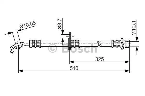<strong>Шланг тормозной пер. левый TOYOTA Avensis -03 BOSCH 1987476764 (фото 1)</strong>