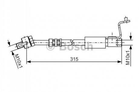 FORD Шланг тормозной пер. лев.Escort 98- BOSCH 1987476812