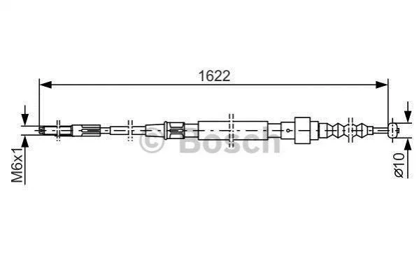 <strong>VW Трос тормоза Golf 91- BOSCH 1987477167 (фото 1)</strong>