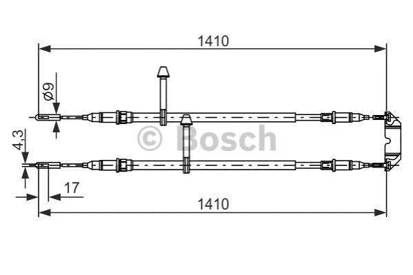 <strong>SAAB Трос гальмівний 9-5 -09 BOSCH 1987477245 (фото 1)</strong>