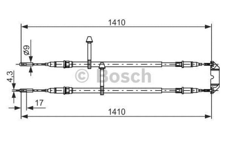 SAAB Трос гальмівний 9-5 -09 BOSCH 1987477245 фото товара