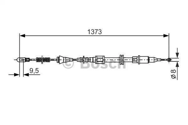 <strong>OPEL Трос тормоза лев.Corsa B 93- BOSCH 1987477309 (фото 1)</strong>