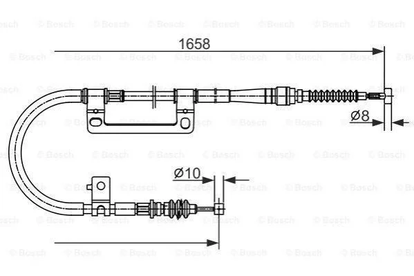 <strong>FIAT Трос ручного тормоза задний PANDA 86-91 BOSCH 1987477331 (фото 1)</strong>