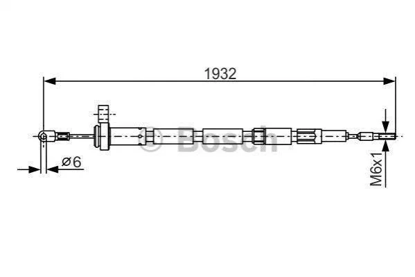 <strong>VOLVO трос ручного гальма 240-260 75- BOSCH 1987477346 (фото 1)</strong>