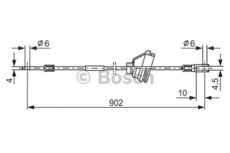 O VOLVO Трос ручного тормоза задн. прав. 740-760-940-960 BOSCH 1987477349 фото товару