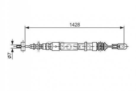 VOLVO трос ручного гальма 480-440 87- BOSCH 1987477353 (фото 1)