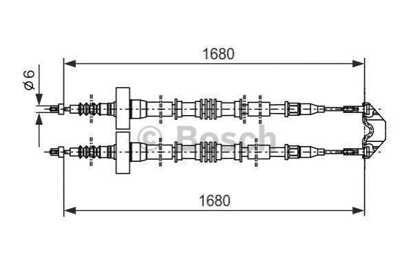 <strong>OPEL Трос ручного гальма задн. (диск) Zafira 1,8-DTi2,0 BOSCH 1987477528 (фото 1)</strong>
