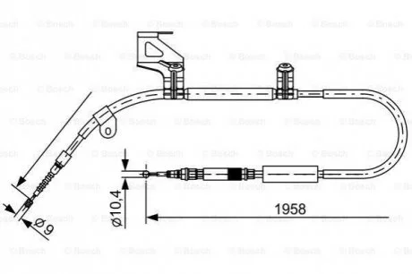 Трос ручного гальма для BOSCH 1987477603 фото товару