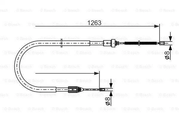 <strong>RENAULT Трос ручного тормоза задн. лев. (бараб.) Clio 98- BOSCH 1987477642 (фото 1)</strong>