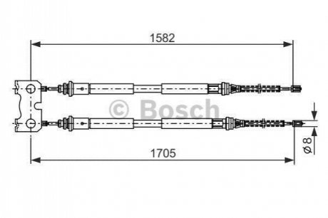 FORD Трос ручного тормоза Escort/Orion 95- BOSCH 1987477834 (фото 1)